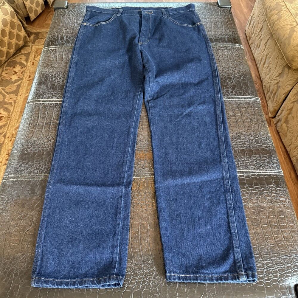 Rustler Jeans Men's 36x32 Classic Blue Denim 100% Cotton